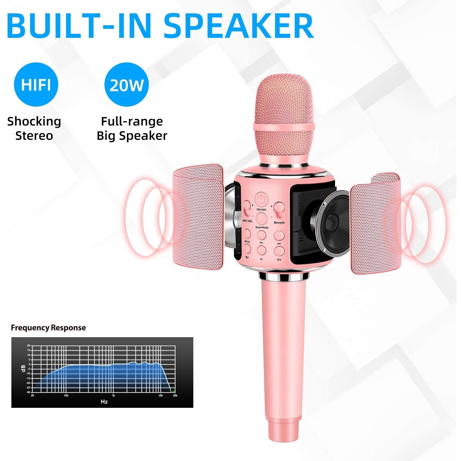 Aokeo Karaoke Microphone K 1 Wireless Karaoke Machine Pink