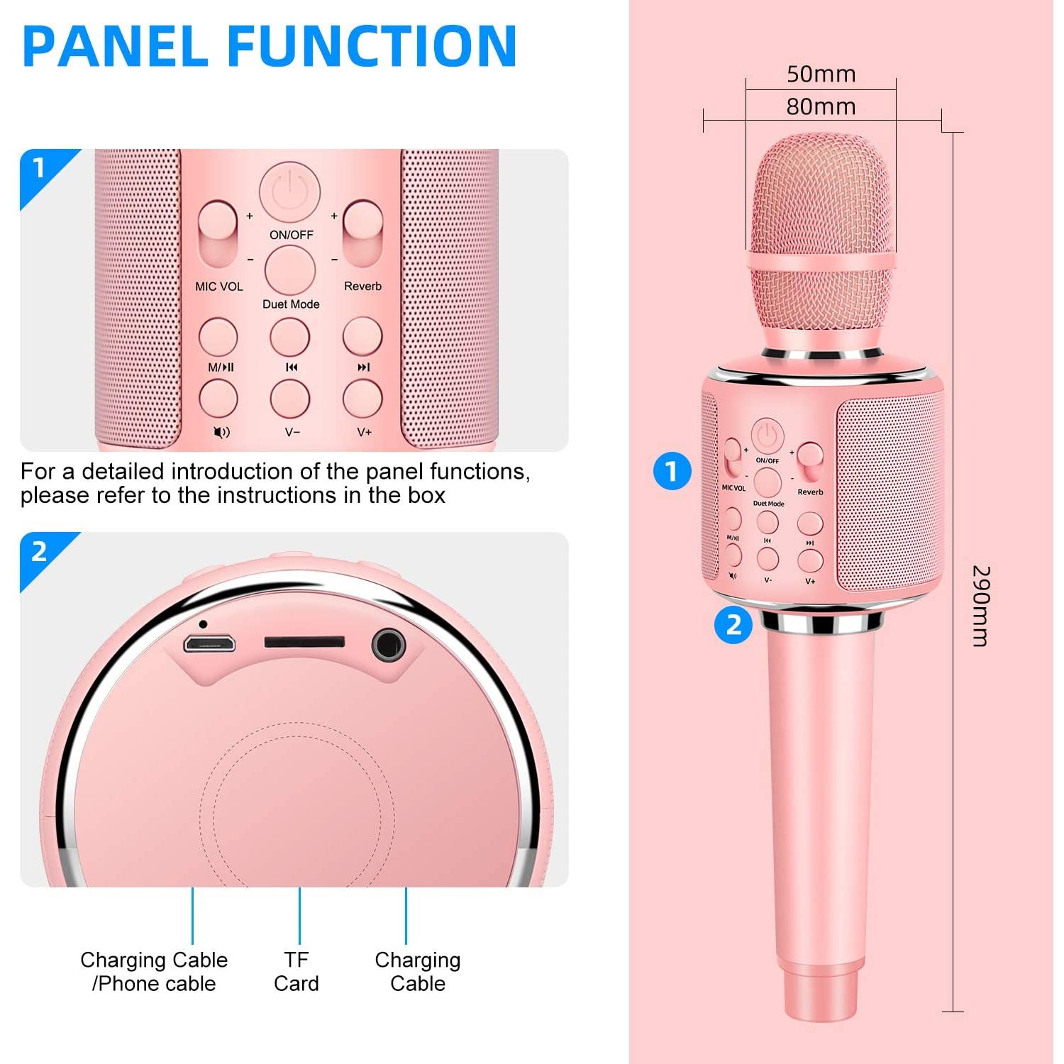 Aokeo Karaoke Microphone K 1 Wireless Karaoke Machine Pink