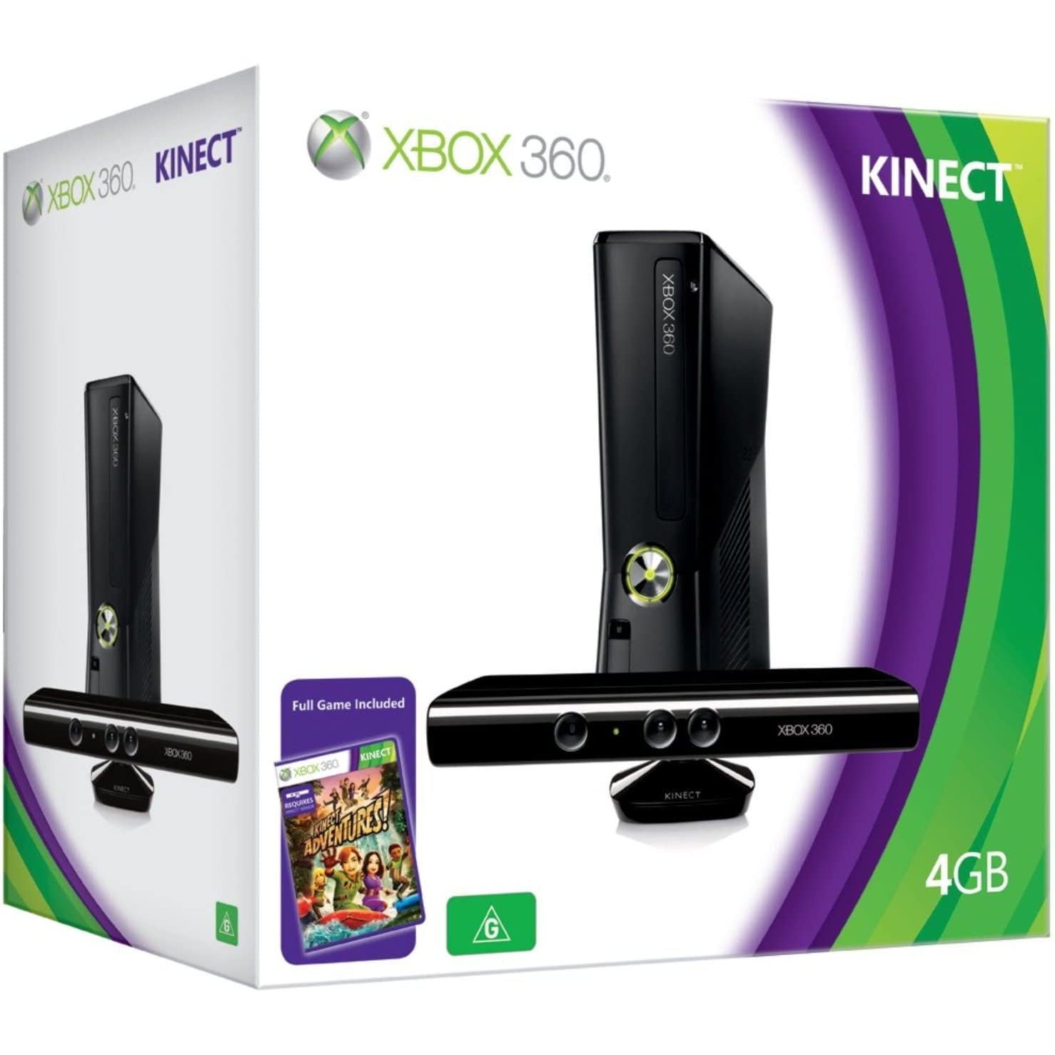 Microsoft Xbox 360 Console with Kinect Adventures - Pristine