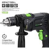 Galax Pro T0105 600W Impact Drill, 1/2-inch Corded Hammer Drill, Variable Speed 0-3000 RPM