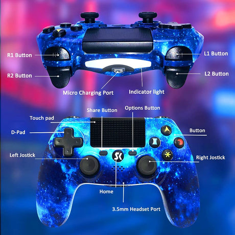 Wireless Controller for PS4 Controllers Dual Vibration Bluetooth Gamepads Controller with Touch Pad High-Precision