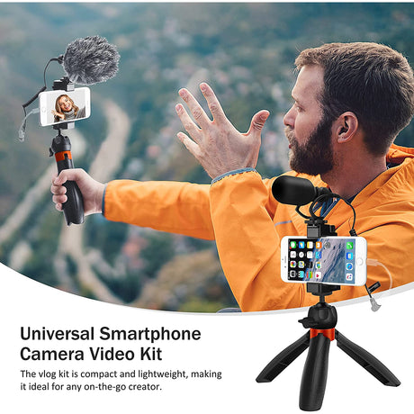 Comica VM-VM10K2 PRO Video Mic Vlogging kit Apply with iPhone, Samsung, Huawei, Smartphone Video Rig Kit for Youtube, Recording Live, Video Conference