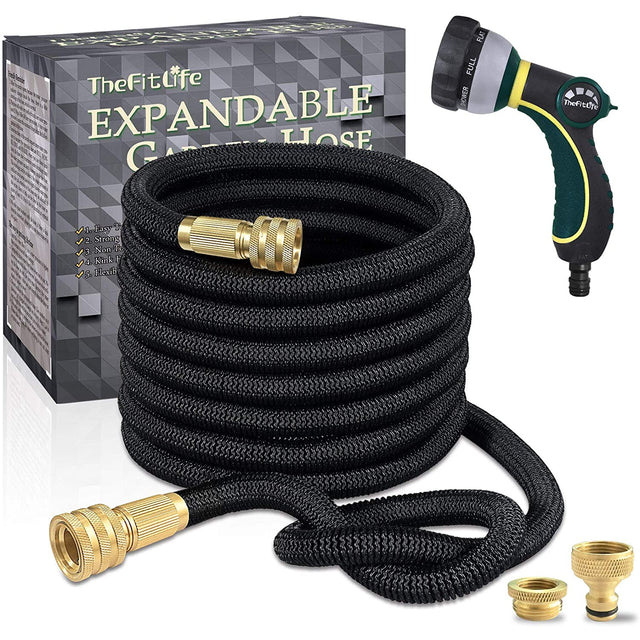 TheFitLife Expandable Garden Hose Pipe - Expanding Kink Free Easy Storage Flexible Water Hose (100 Feet/ 30M)