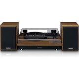 Lenco LS-100 Belt Drive Bluetooth Turntable with Hi-Fi Speakers, Brown Wood