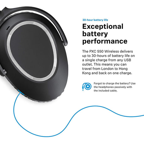 Sennheiser PXC 550 Wireless Headphones, Adaptive Noise Cancelling