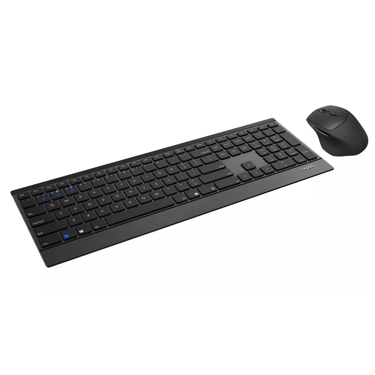 Rapoo 9500M Multi-Mode Wireless Mouse and Keyboard, Black - Refurbished Excellent