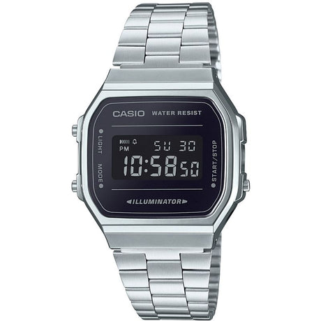 Casio A168WEM-1EF Men's Chronograph Stainless Watch - Silver