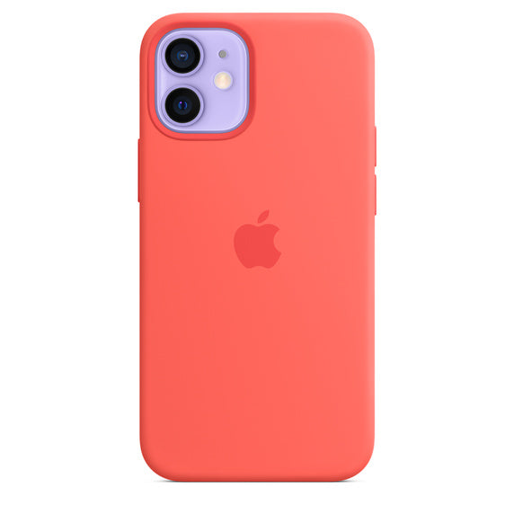 Apple iPhone 12 Mini Silicone Case with MagSafe, Pink Citrus (MHKP3ZM/A) - Pristine