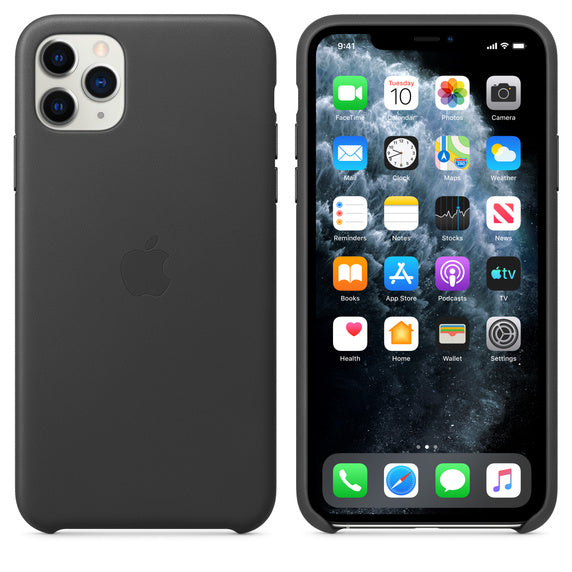 Apple iPhone 11 Pro Max Leather Case - Black - New