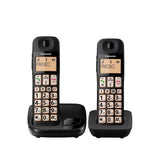 Panasonic KX-TGE112EB Big Button Twin DECT Cordless Telephone with Nuisance Call Blocker & LCD Display (Twin Handset Pack) - Black