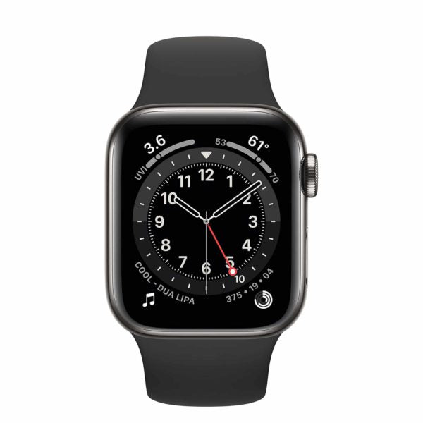 Apple Watch Series 6 Stainless Case, Black Sport Loop | Stock Must Go