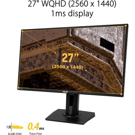 ASUS TUF Gaming VG27BQ HDR Gaming Monitor, 27 Inch WQHD (2560x1440), 0.4 ms