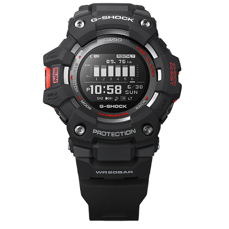 Casio GBD-100-1ER Men's G-Shock Steptracker Watch, Black/Red