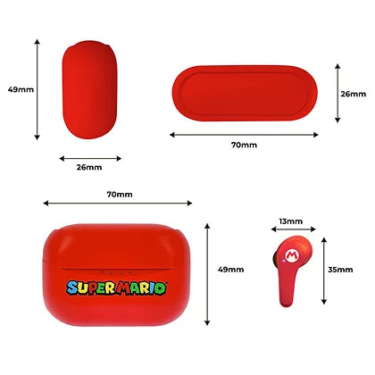 OTL Technologies SM0894 - Super Mario True Wireless Earphones - Red