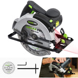 Galax Pro 76321L 1400W 5500RPM Circular Saw, Electric Saw with Laser, Adjustable Cutting Depth and Angle: 46mm (45°) - 62mm (90°)