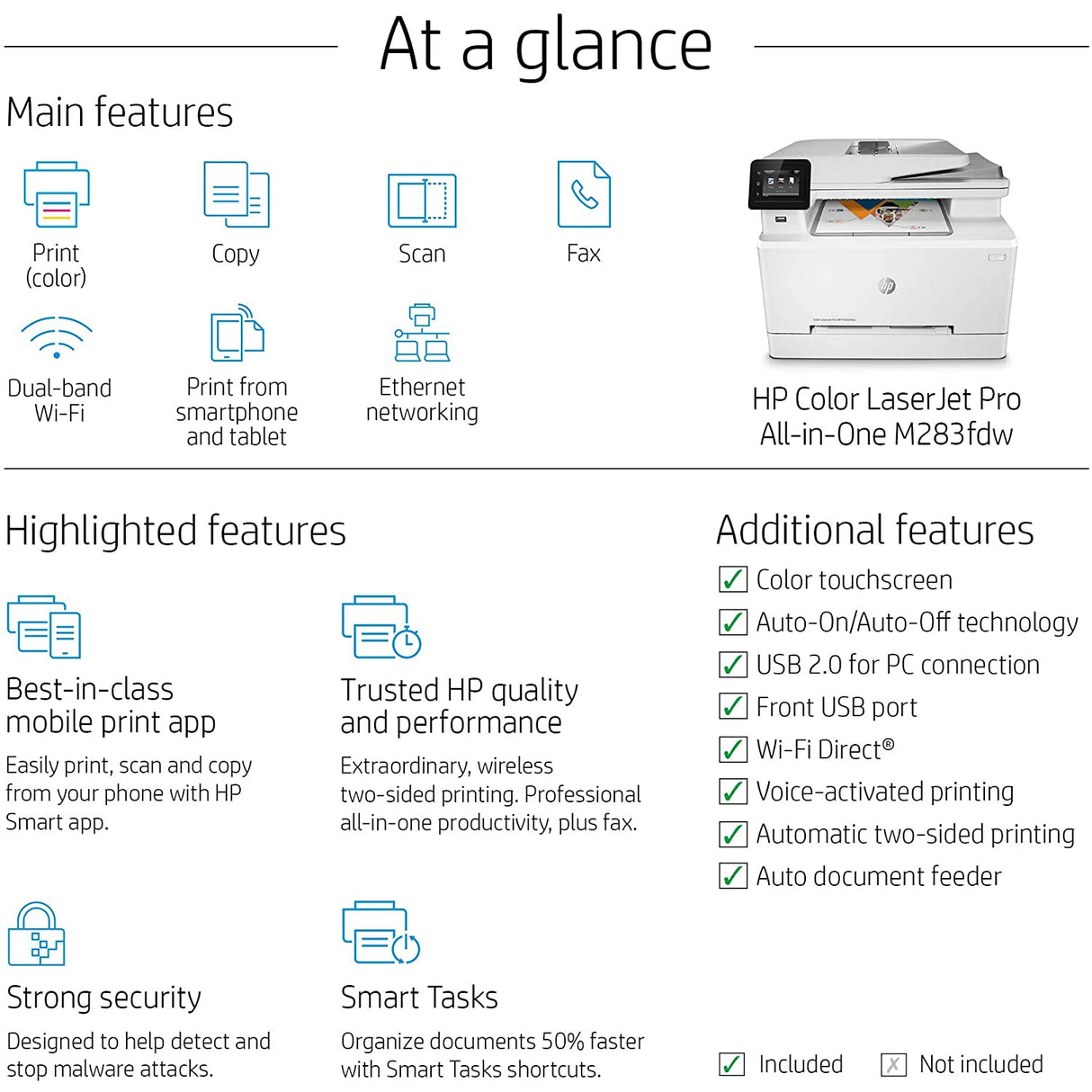 HP Colour LaserJet Pro M283fdw Multi-Function Printer