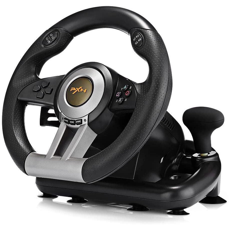 PXN-V3 Pro Universal USB Car Sim Race Steering Wheel *Missing Pedals*, Black