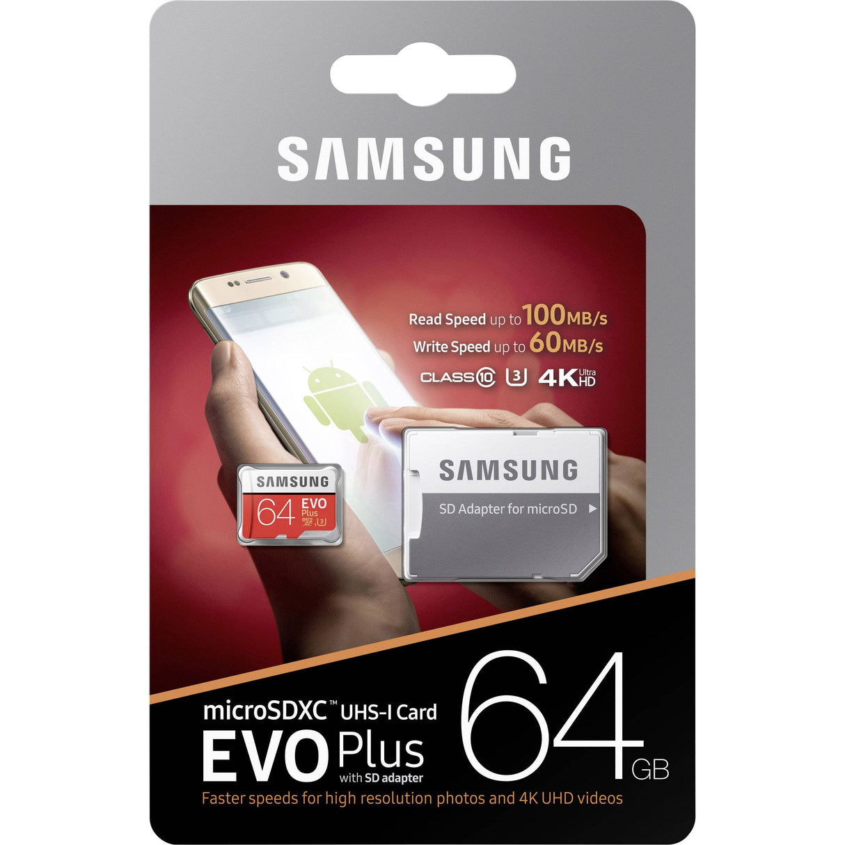 Samsung EVO Plus Micro SDXC 64GB Memory Card with SD Adapter