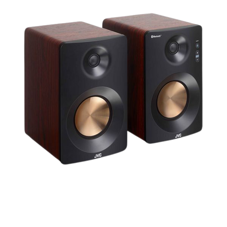 JVC XS-D629BM 2.0 Bluetooth Bookshelf Speakers - Walnut