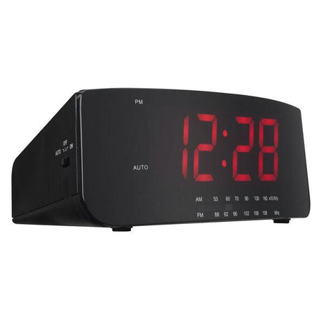 Logik LCRAN12 FM/AM Clock Radio - Black - Refurbished Good