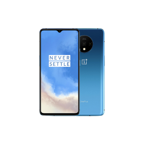 OnePlus 7T Smartphone, Android, 6.55", SIM Free, 8GB RAM, 128GB, Frosted Silver / Glacier Blue