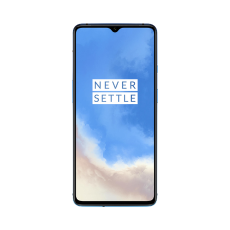 OnePlus 7T Smartphone, Android, 6.55", SIM Free, 8GB RAM, 128GB, Frosted Silver / Glacier Blue