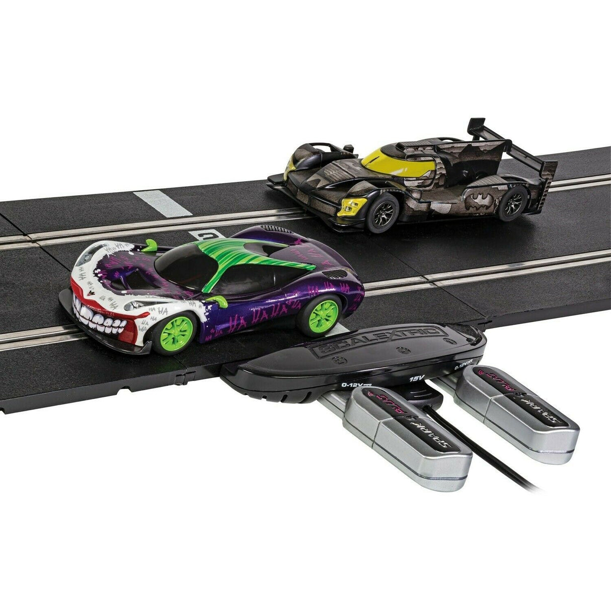 Scalextric C1415M Spark Plug - Batman vs Joker Mains Powered Slot Car Racing Set - Refurbished Excellent