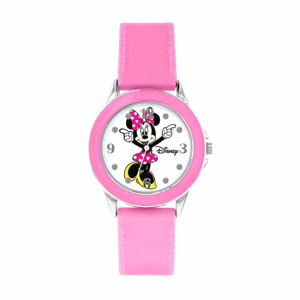 Disney Minnie Mouse Rubber Strap Analogue Watch, Pink