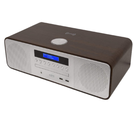 Audible Fidelity Complete Hi-Fi DAB/DAB+ Stereo System CD Player, Brown/Silver