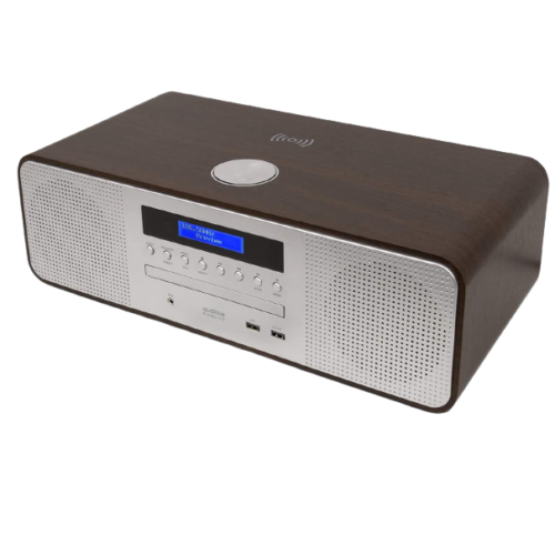 Audible Fidelity Complete Hi-Fi DAB/DAB+ Stereo System CD Player, Brown/Silver