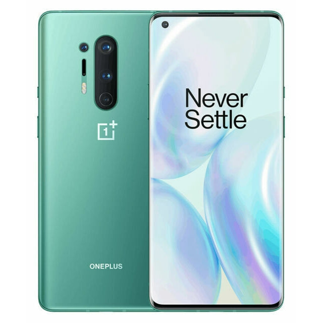 OnePlus 8 Pro Smartphone, Android, 6.78", SIM Free, 12GB RAM, 5G, SIM Free 256GB, Glacial Green - Refurbished Good