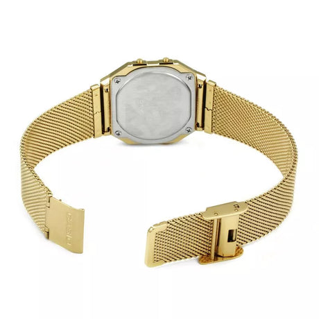 Casio A700WEMG-9AEF Unisex Vintage Mesh Bracelet Strap Watch, Gold